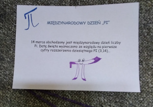 Informacja o obchodach święta litery pi